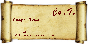 Csepi Irma névjegykártya